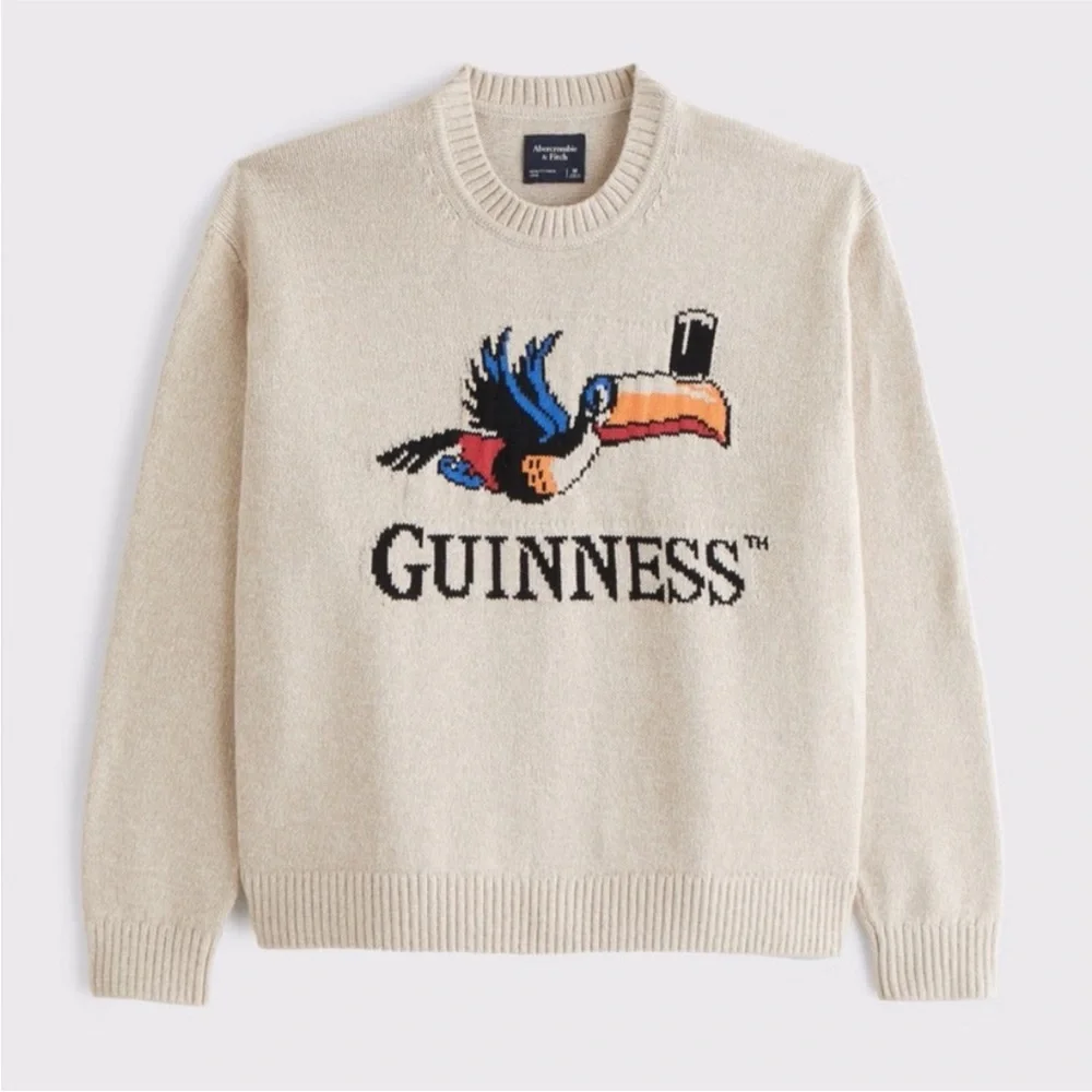 Abercrombie & Fitch Cream Guinness Crewneck - Picture 1 of 6